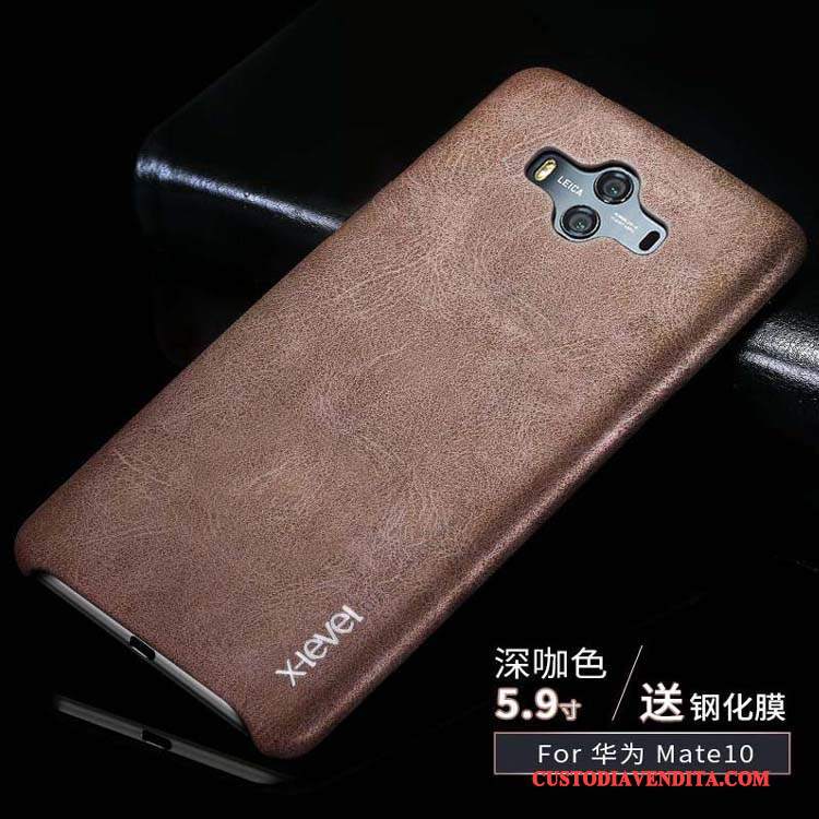 Custodia Huawei Mate 10 Pelle Affari Nero, Cover Huawei Mate 10 Protezione Telefono Anti-caduta