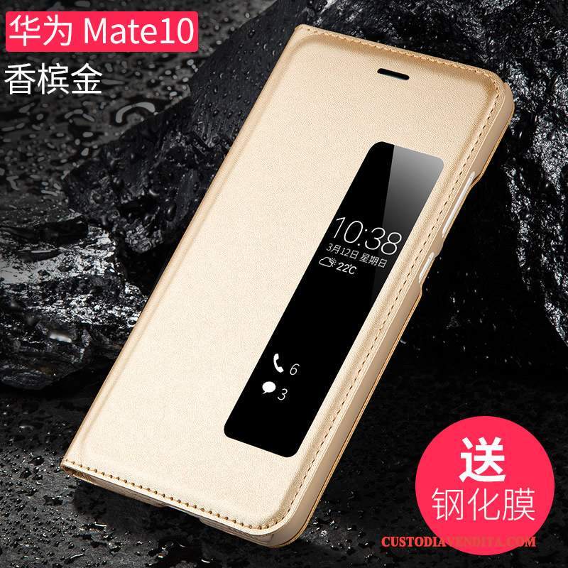 Custodia Huawei Mate 10 Pelle Anti-caduta Blu, Cover Huawei Mate 10 Folio Telefono Tutto Incluso