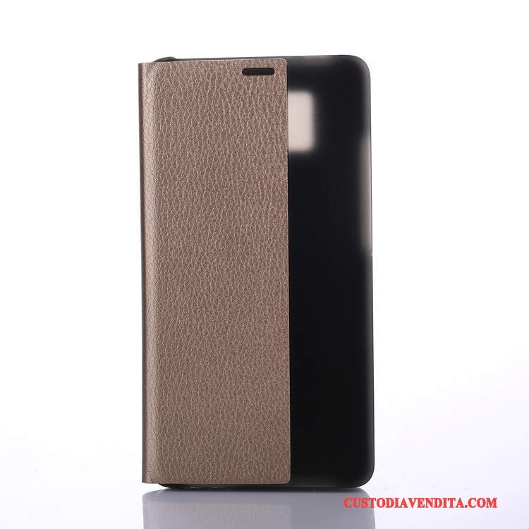 Custodia Huawei Mate 10 Pelle Modello Finestre, Cover Huawei Mate 10 Folio Litchi Affari