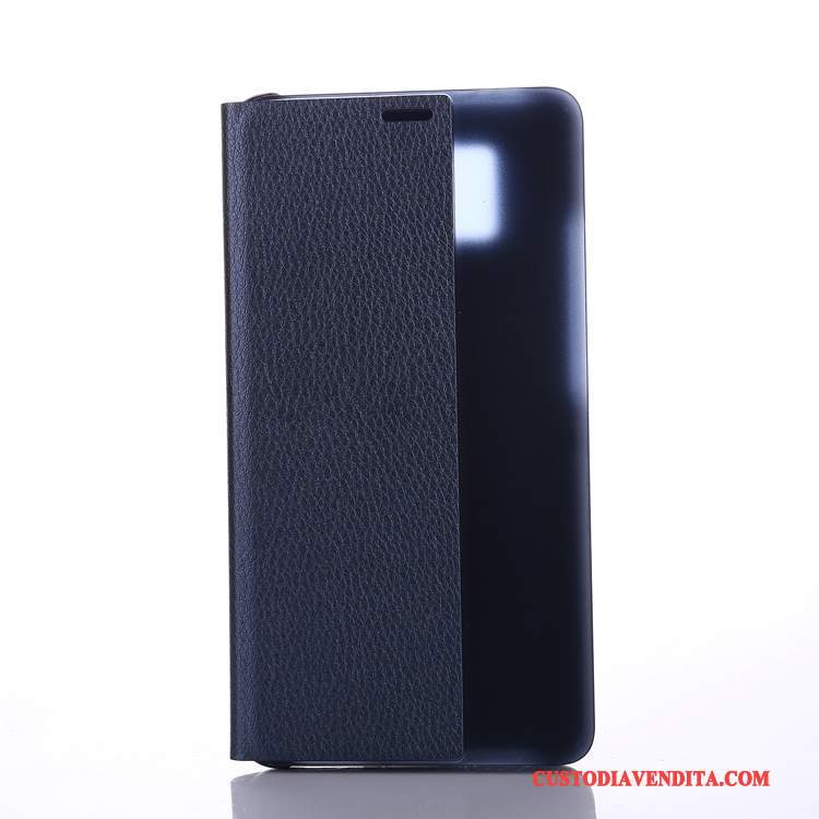 Custodia Huawei Mate 10 Pelle Modello Finestre, Cover Huawei Mate 10 Folio Litchi Affari