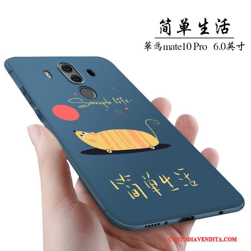 Custodia Huawei Mate 10 Pro Creativo Blu Scuro Anti-caduta, Cover Huawei Mate 10 Pro Silicone Piccola Di Personalità