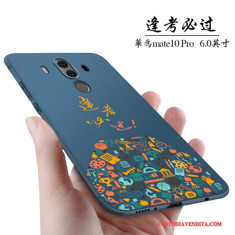 Custodia Huawei Mate 10 Pro Creativo Blu Scuro Anti-caduta, Cover Huawei Mate 10 Pro Silicone Piccola Di Personalità