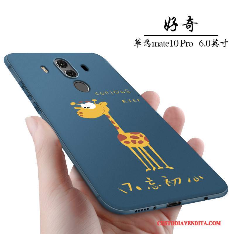 Custodia Huawei Mate 10 Pro Creativo Blu Scuro Anti-caduta, Cover Huawei Mate 10 Pro Silicone Piccola Di Personalità