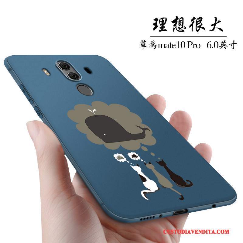 Custodia Huawei Mate 10 Pro Creativo Blu Scuro Anti-caduta, Cover Huawei Mate 10 Pro Silicone Piccola Di Personalità