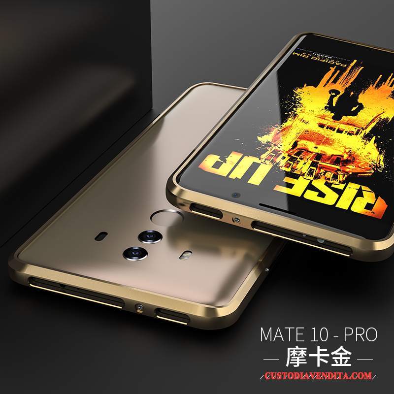 Custodia Huawei Mate 10 Pro Creativo Di Personalità Metallo, Cover Huawei Mate 10 Pro Protezione Oro Marchio Di Tendenza