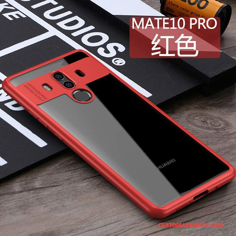 Custodia Huawei Mate 10 Pro Creativo Telefono Tutto Incluso, Cover Huawei Mate 10 Pro Silicone Rosso Trasparente