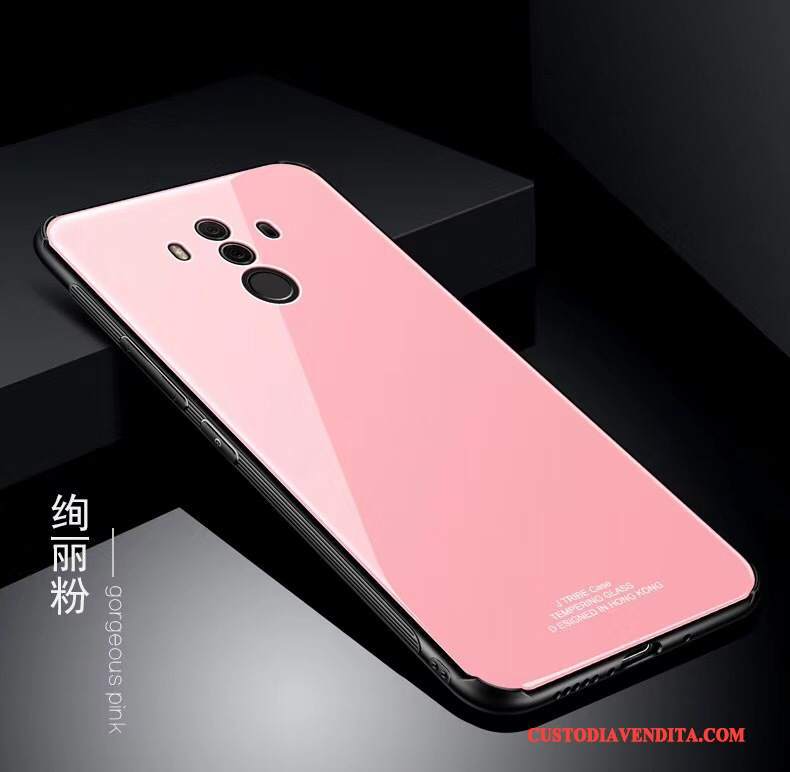 Custodia Huawei Mate 10 Pro Creativo Telefono Vetro Temperato, Cover Huawei Mate 10 Pro Protezione Tutto Incluso Rosa