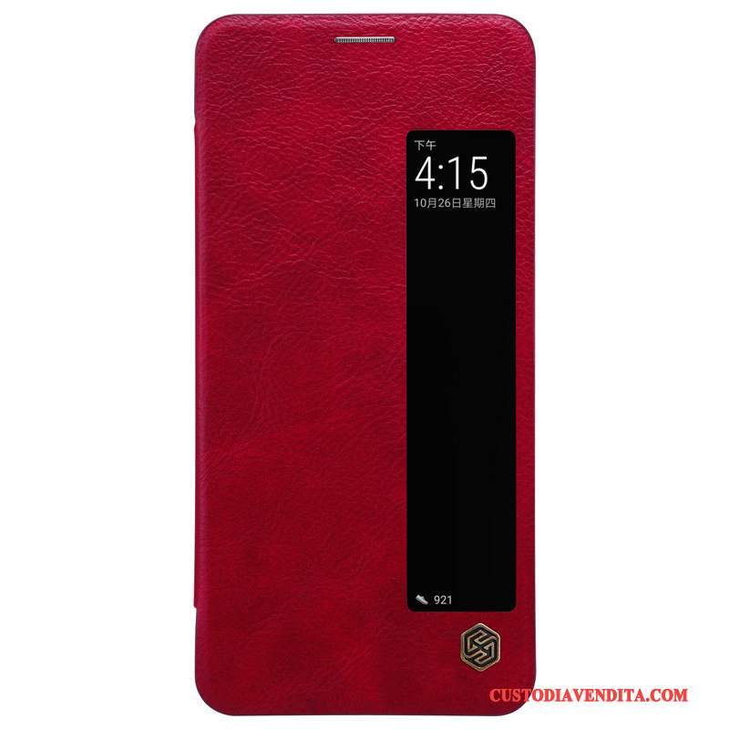 Custodia Huawei Mate 10 Pro Pelle Affari Oro, Cover Huawei Mate 10 Pro Protezione Vino Rossotelefono