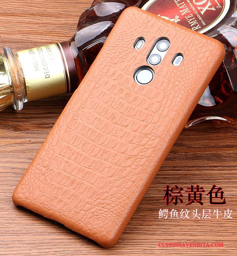 Custodia Huawei Mate 10 Pro Pelle Anti-caduta Tendenza, Cover Huawei Mate 10 Pro Protezione Marronetelefono