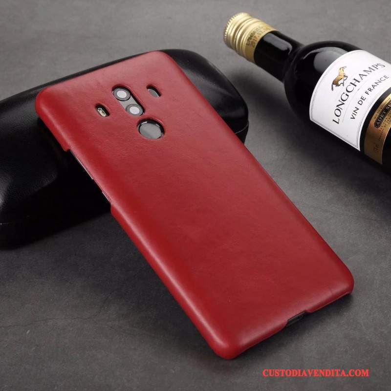 Custodia Huawei Mate 10 Pro Pelle Nero Mucca, Cover Huawei Mate 10 Pro Vintage Macchiatitelefono