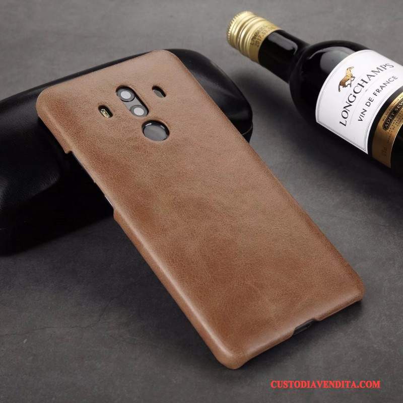 Custodia Huawei Mate 10 Pro Pelle Nero Mucca, Cover Huawei Mate 10 Pro Vintage Macchiatitelefono