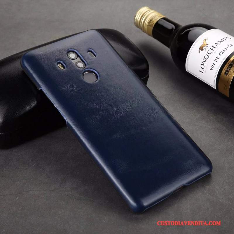 Custodia Huawei Mate 10 Pro Pelle Nero Mucca, Cover Huawei Mate 10 Pro Vintage Macchiatitelefono