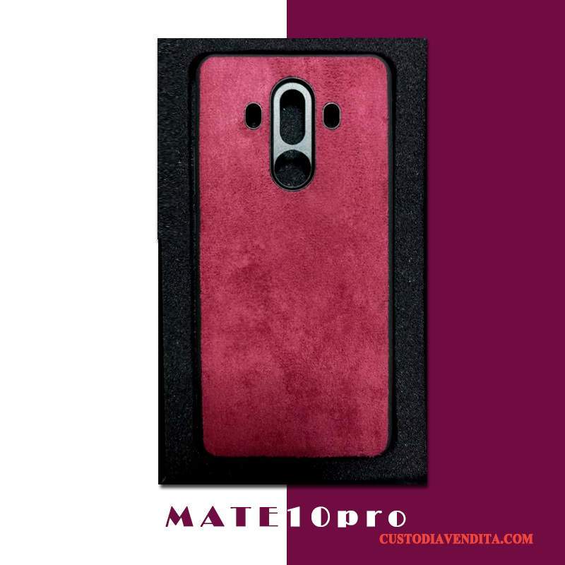 Custodia Huawei Mate 10 Pro Pelle Rosso Anti-caduta, Cover Huawei Mate 10 Pro Protezione Sottile Tutto Incluso