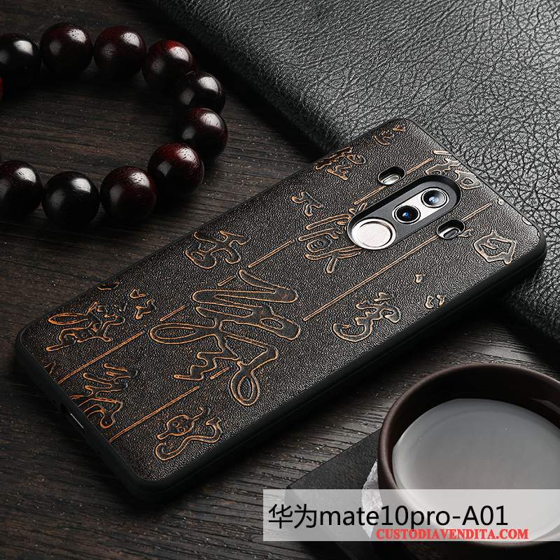 Custodia Huawei Mate 10 Pro Pelle Stile Cinese Qualità, Cover Huawei Mate 10 Pro Anti-cadutatelefono