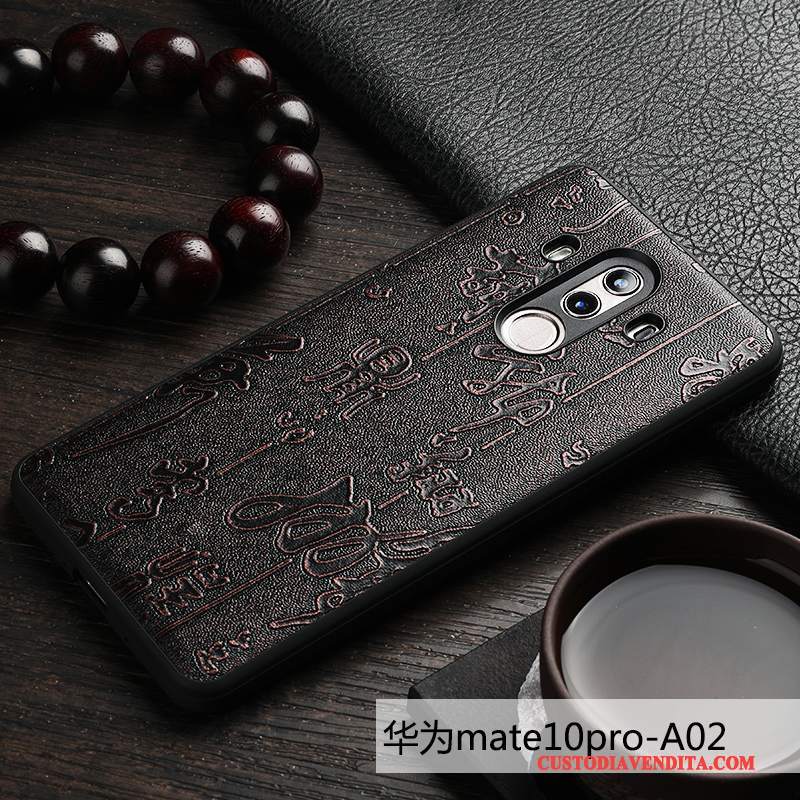 Custodia Huawei Mate 10 Pro Pelle Stile Cinese Qualità, Cover Huawei Mate 10 Pro Anti-cadutatelefono