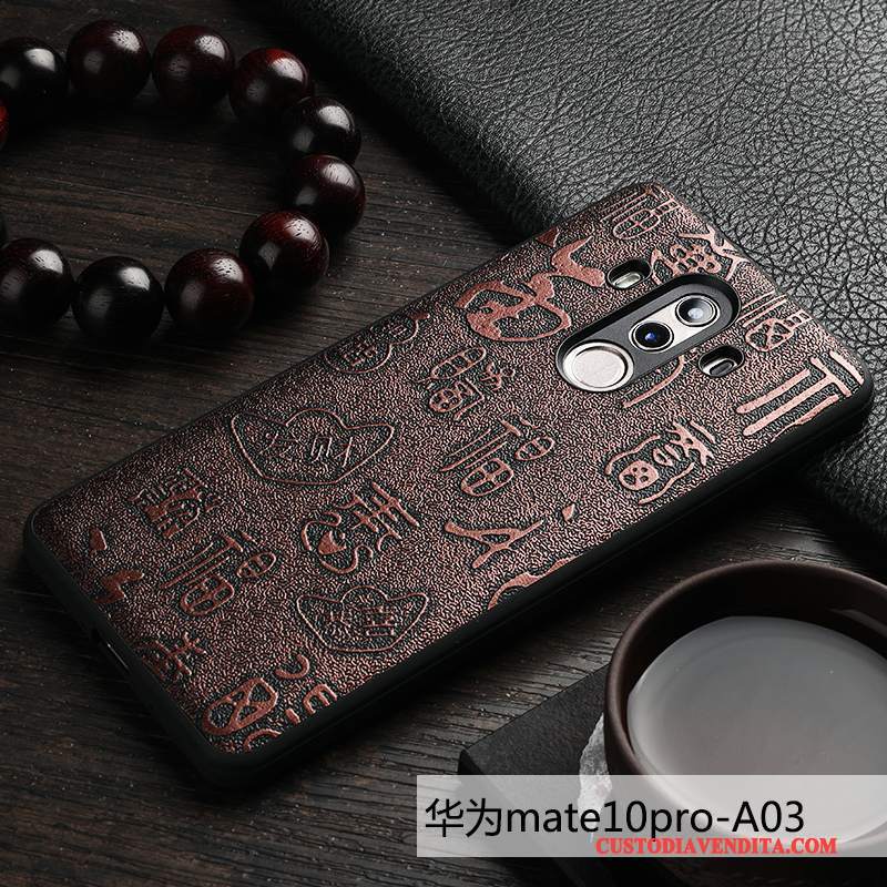 Custodia Huawei Mate 10 Pro Pelle Stile Cinese Qualità, Cover Huawei Mate 10 Pro Anti-cadutatelefono