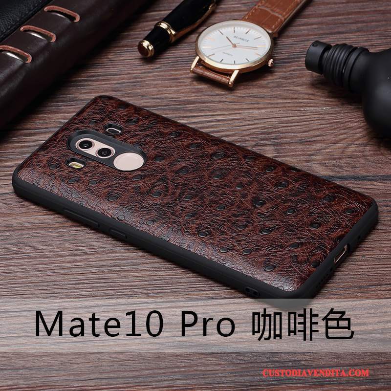 Custodia Huawei Mate 10 Pro Pelle Telefono Anti-caduta, Cover Huawei Mate 10 Pro Protezione Sottile Rosso