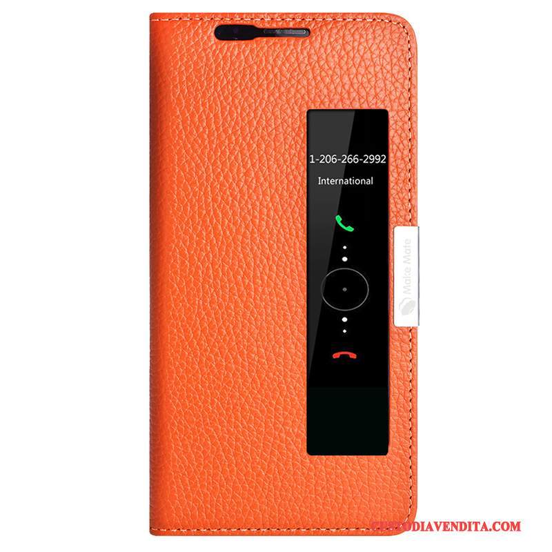 Custodia Huawei Mate 10 Pro Pelle Telefono Rosso, Cover Huawei Mate 10 Pro Folio Anti-caduta