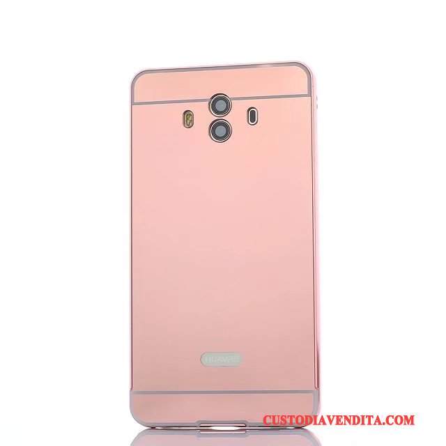 Custodia Huawei Mate 10 Pro Protezione Coperchio Posteriore Rosa, Cover Huawei Mate 10 Pro Metallo Specchio