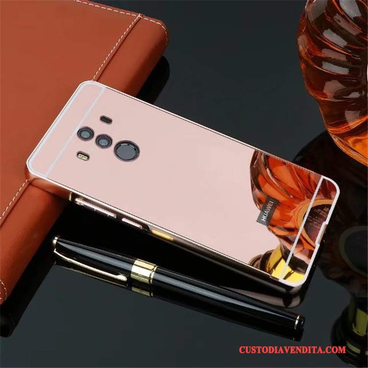 Custodia Huawei Mate 10 Pro Protezione Coperchio Posteriore Rosa, Cover Huawei Mate 10 Pro Metallo Specchio