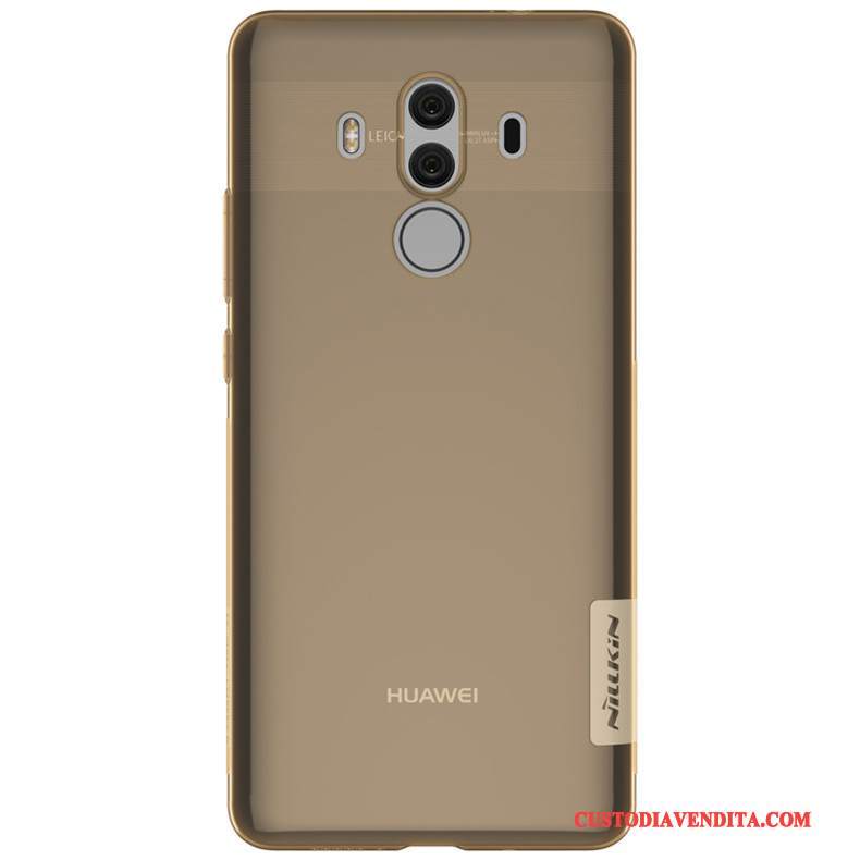 Custodia Huawei Mate 10 Pro Silicone Oro Trasparente, Cover Huawei Mate 10 Pro Telefono Hemming