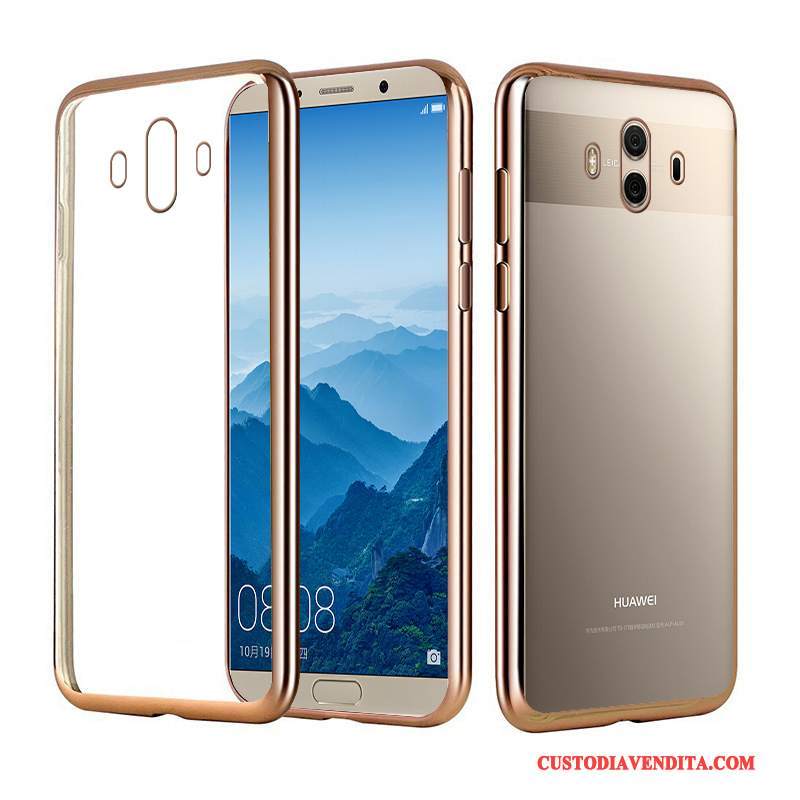 Custodia Huawei Mate 10 Pro Silicone Trasparentetelefono, Cover Huawei Mate 10 Pro Placcatura Oro