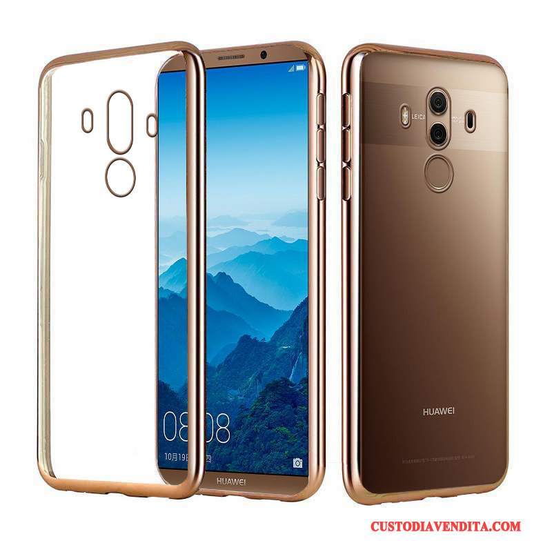 Custodia Huawei Mate 10 Pro Silicone Trasparentetelefono, Cover Huawei Mate 10 Pro Placcatura Oro