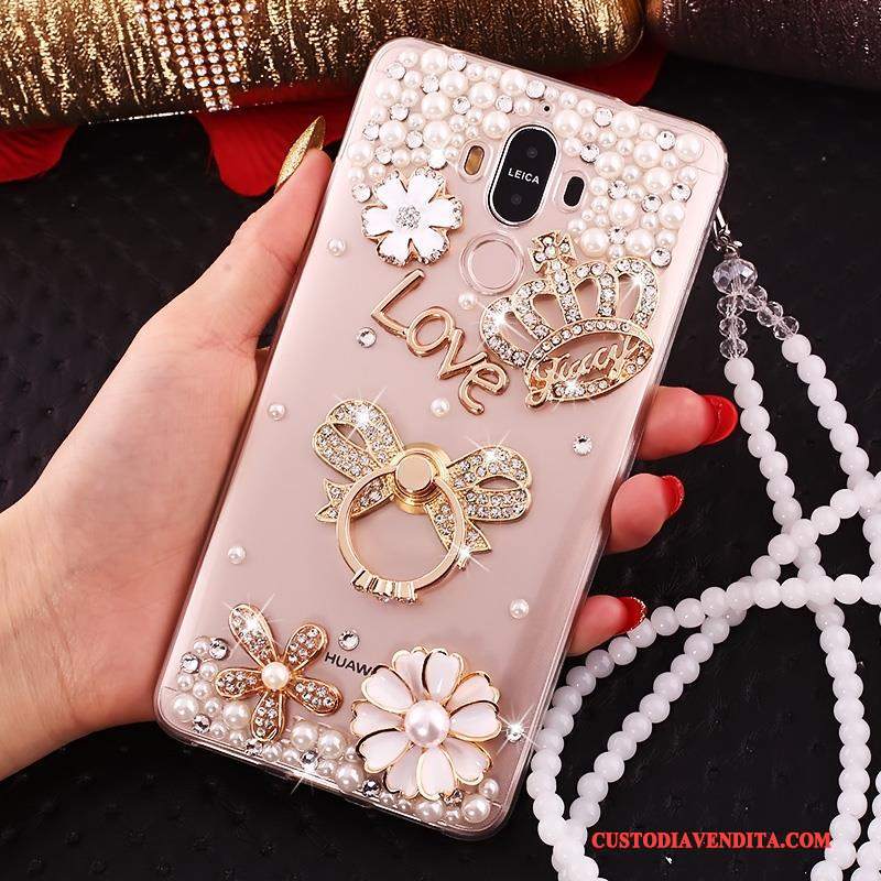 Custodia Huawei Mate 10 Pro Strass Ornamenti Appesi Tutto Incluso, Cover Huawei Mate 10 Pro Silicone Blu Cravatta A Farfalla