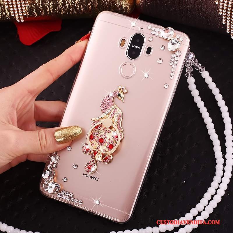 Custodia Huawei Mate 10 Pro Strass Ornamenti Appesi Tutto Incluso, Cover Huawei Mate 10 Pro Silicone Blu Cravatta A Farfalla