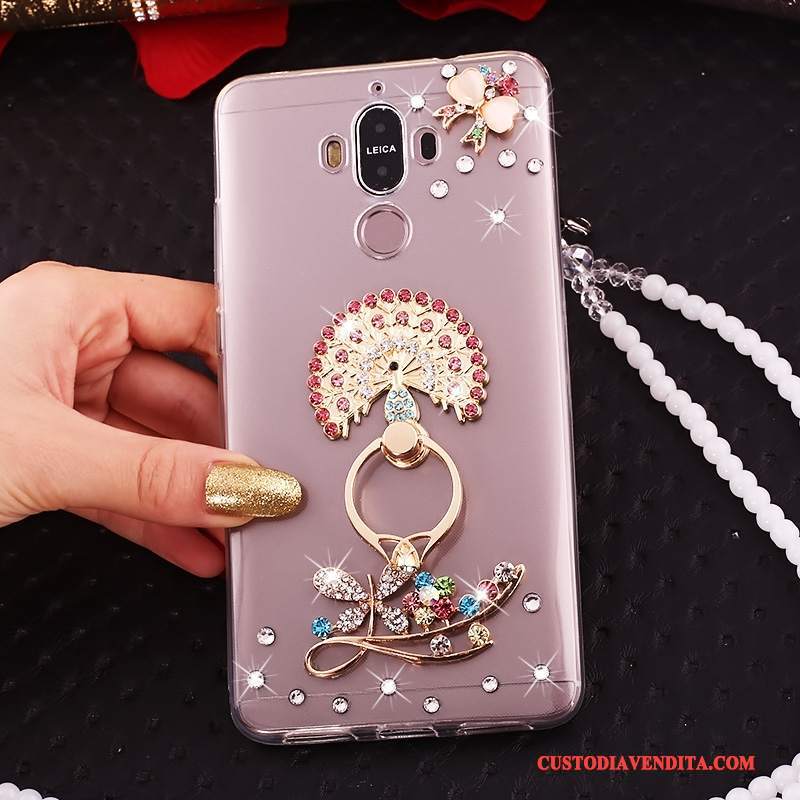 Custodia Huawei Mate 10 Pro Strass Ornamenti Appesi Tutto Incluso, Cover Huawei Mate 10 Pro Silicone Blu Cravatta A Farfalla