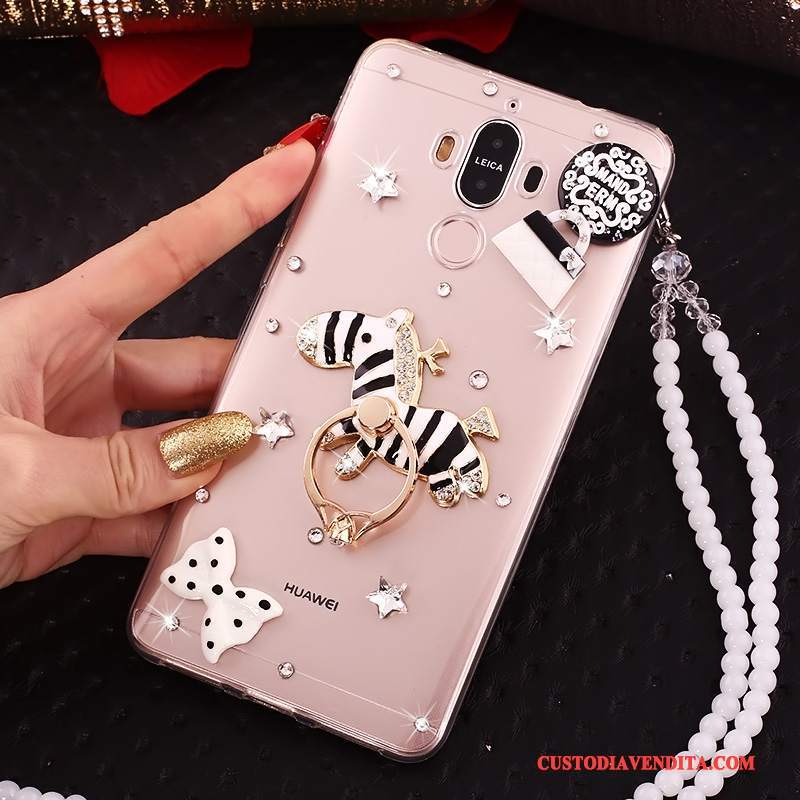 Custodia Huawei Mate 10 Pro Strass Ornamenti Appesi Tutto Incluso, Cover Huawei Mate 10 Pro Silicone Blu Cravatta A Farfalla