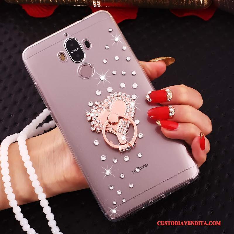 Custodia Huawei Mate 10 Pro Strass Ornamenti Appesi Tutto Incluso, Cover Huawei Mate 10 Pro Silicone Blu Cravatta A Farfalla