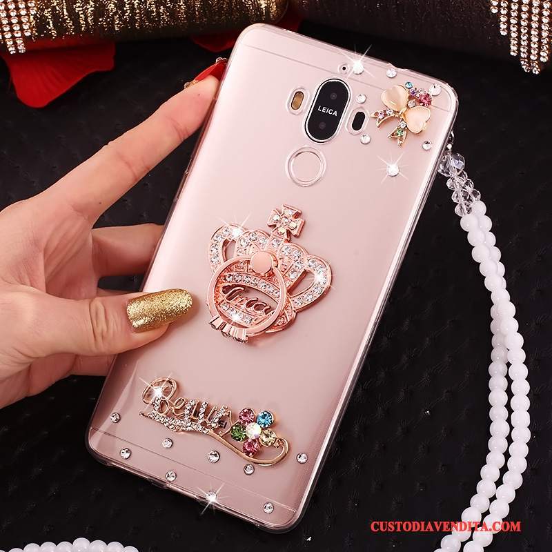 Custodia Huawei Mate 10 Pro Strass Ornamenti Appesi Tutto Incluso, Cover Huawei Mate 10 Pro Silicone Blu Cravatta A Farfalla