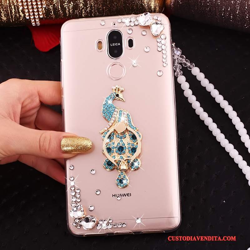 Custodia Huawei Mate 10 Pro Strass Ornamenti Appesi Tutto Incluso, Cover Huawei Mate 10 Pro Silicone Blu Cravatta A Farfalla