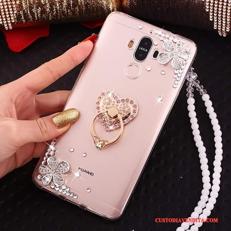 Custodia Huawei Mate 10 Pro Strass Ornamenti Appesi Tutto Incluso, Cover Huawei Mate 10 Pro Silicone Blu Cravatta A Farfalla