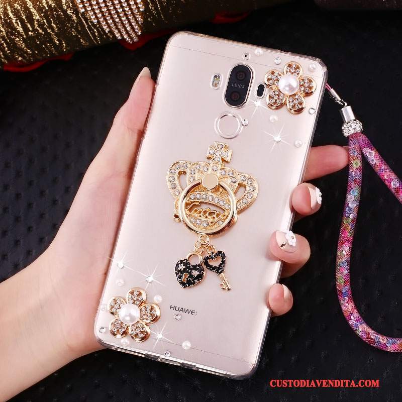 Custodia Huawei Mate 10 Pro Strass Ornamenti Appesitelefono, Cover Huawei Mate 10 Pro Protezione Tendenza Rosa