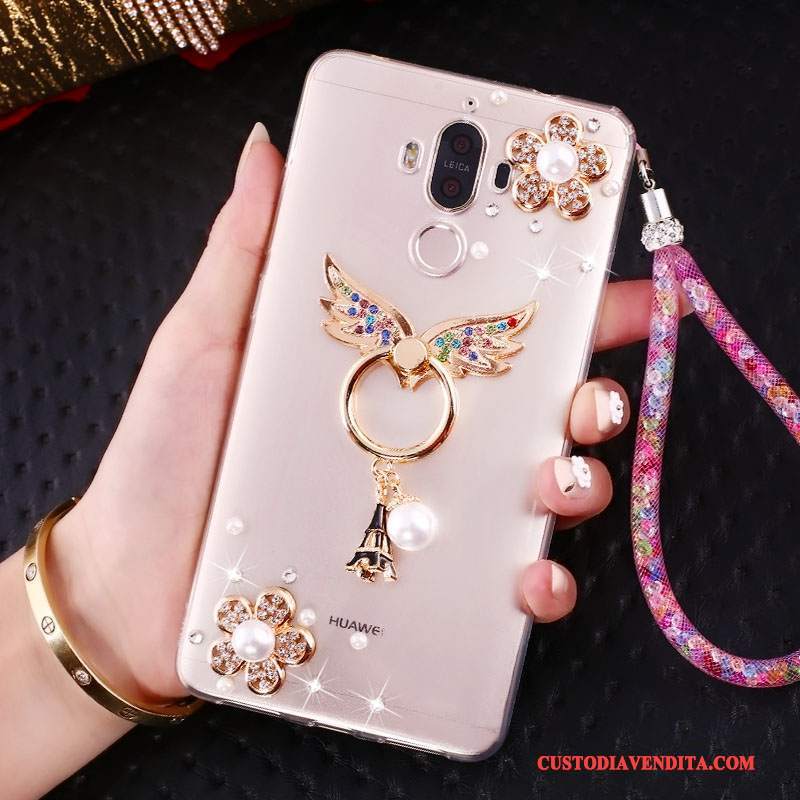 Custodia Huawei Mate 10 Pro Strass Ornamenti Appesitelefono, Cover Huawei Mate 10 Pro Protezione Tendenza Rosa