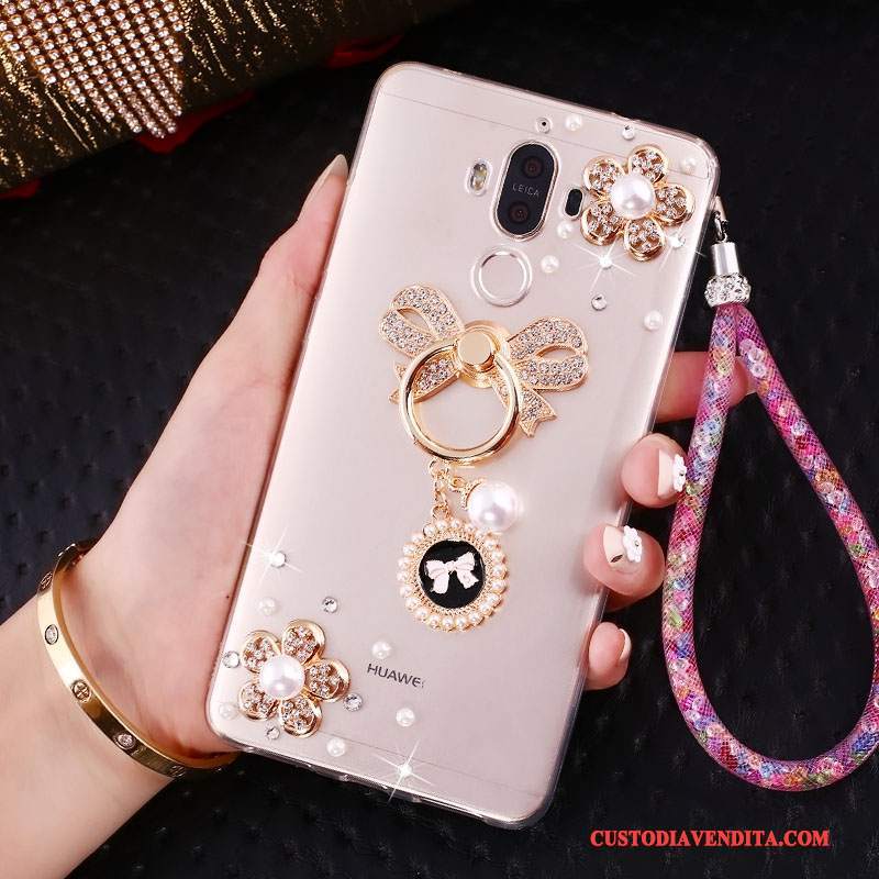 Custodia Huawei Mate 10 Pro Strass Ornamenti Appesitelefono, Cover Huawei Mate 10 Pro Protezione Tendenza Rosa