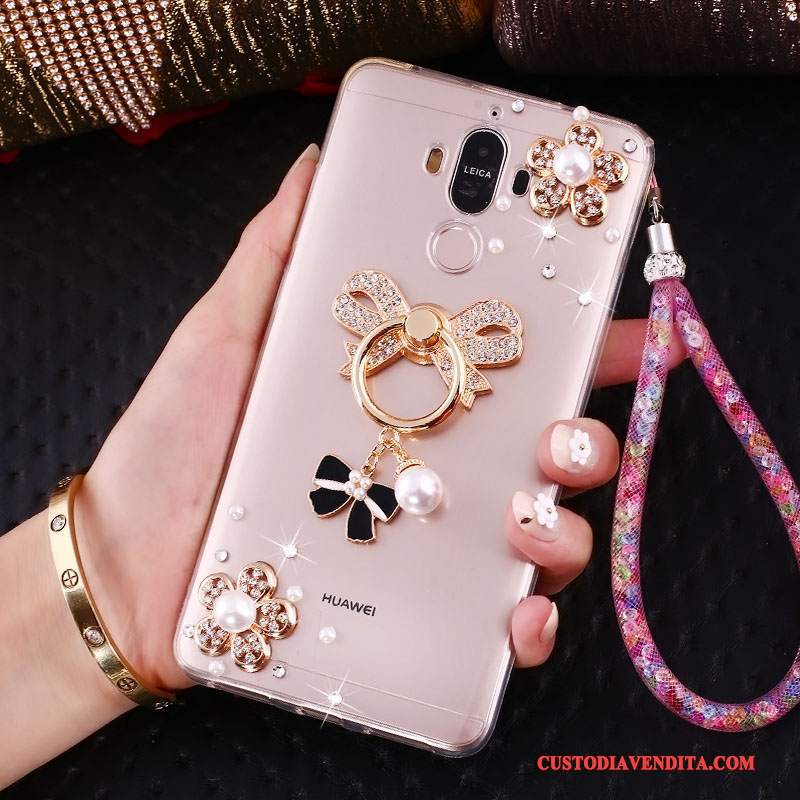 Custodia Huawei Mate 10 Pro Strass Ornamenti Appesitelefono, Cover Huawei Mate 10 Pro Protezione Tendenza Rosa