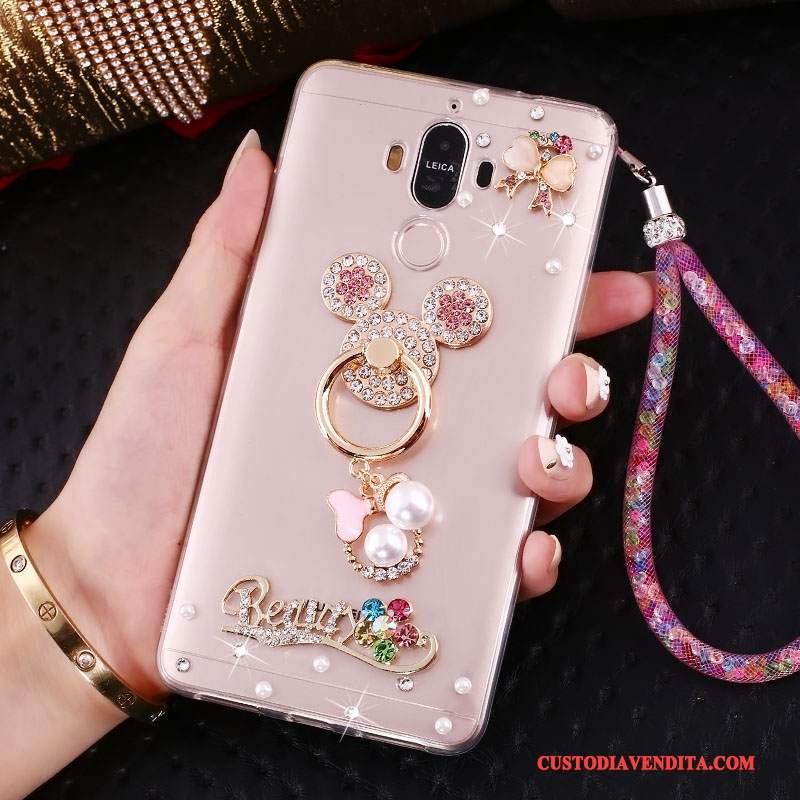 Custodia Huawei Mate 10 Pro Strass Ornamenti Appesitelefono, Cover Huawei Mate 10 Pro Protezione Tendenza Rosa