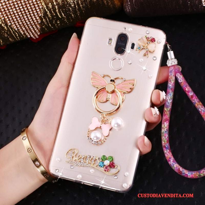 Custodia Huawei Mate 10 Pro Strass Ornamenti Appesitelefono, Cover Huawei Mate 10 Pro Protezione Tendenza Rosa