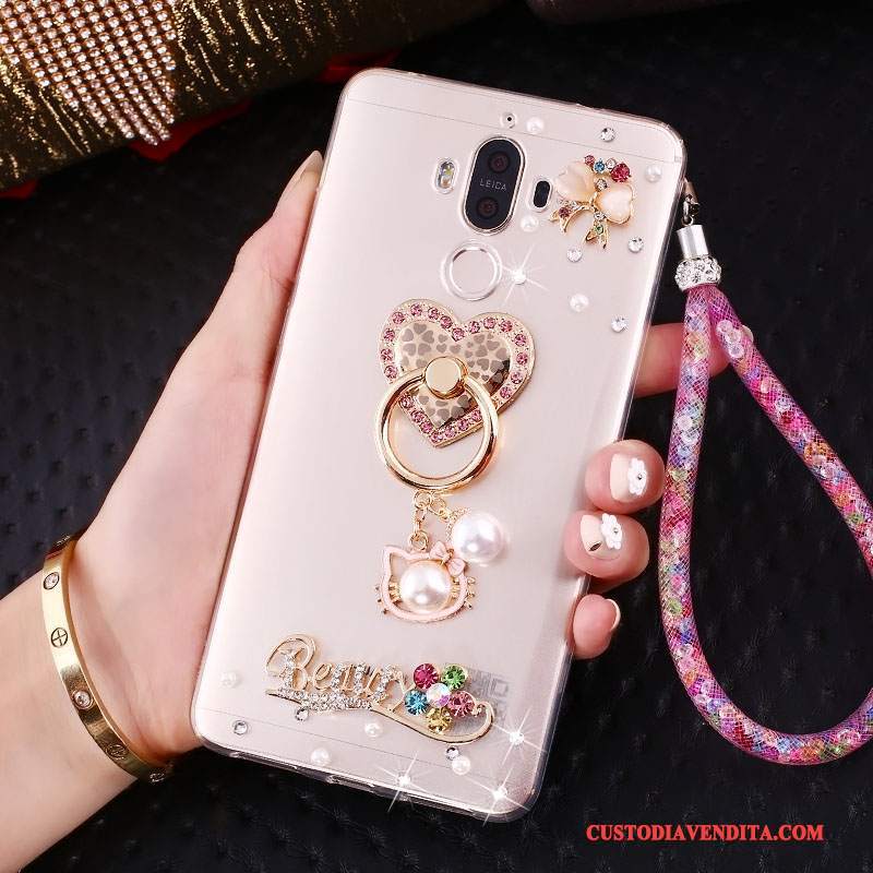 Custodia Huawei Mate 10 Pro Strass Ornamenti Appesitelefono, Cover Huawei Mate 10 Pro Protezione Tendenza Rosa