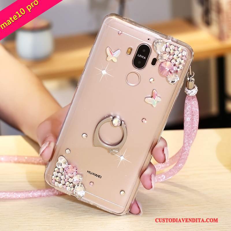 Custodia Huawei Mate 10 Pro Strass Porpora, Cover Huawei Mate 10 Pro Protezione