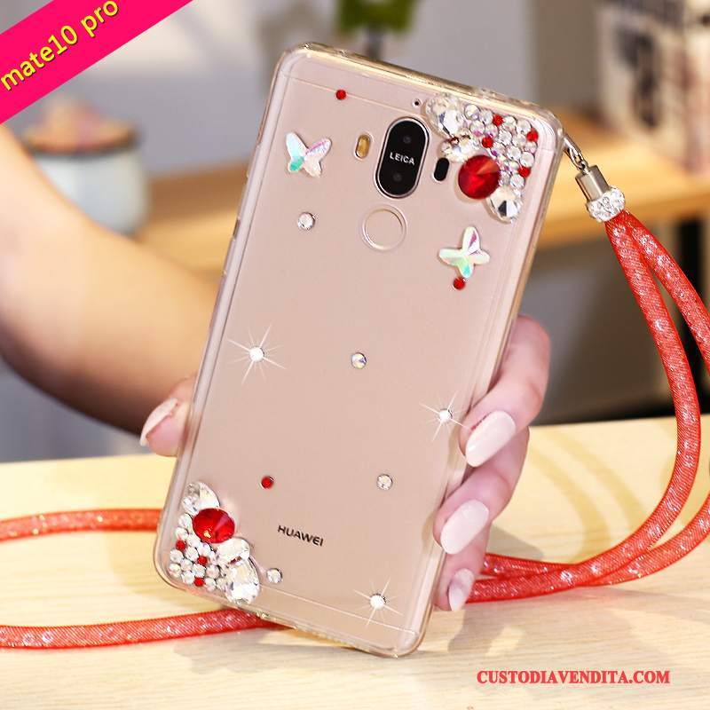 Custodia Huawei Mate 10 Pro Strass Porpora, Cover Huawei Mate 10 Pro Protezione