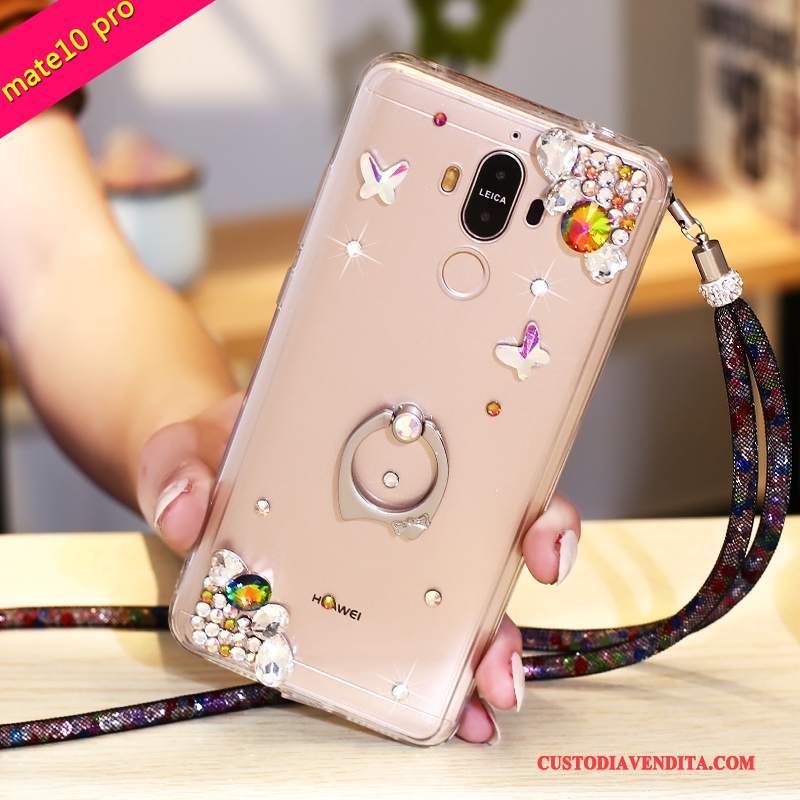 Custodia Huawei Mate 10 Pro Strass Porpora, Cover Huawei Mate 10 Pro Protezione