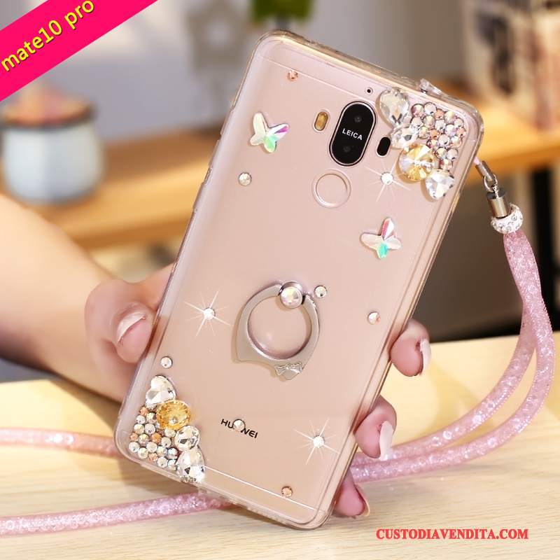 Custodia Huawei Mate 10 Pro Strass Porpora, Cover Huawei Mate 10 Pro Protezione