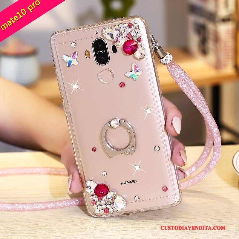 Custodia Huawei Mate 10 Pro Strass Porpora, Cover Huawei Mate 10 Pro Protezione