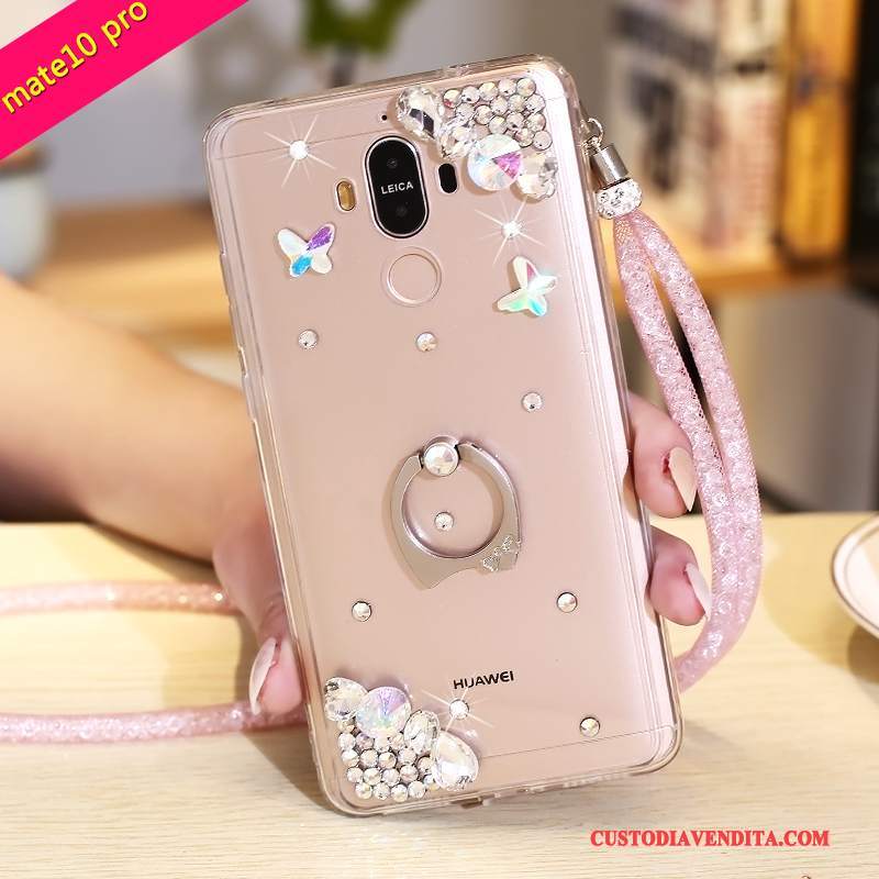 Custodia Huawei Mate 10 Pro Strass Porpora, Cover Huawei Mate 10 Pro Protezione