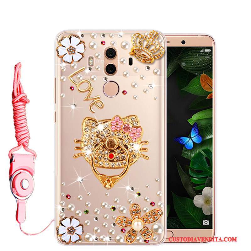 Custodia Huawei Mate 10 Pro Strass Telefono Rosa, Cover Huawei Mate 10 Pro Protezione Morbido Anti-caduta