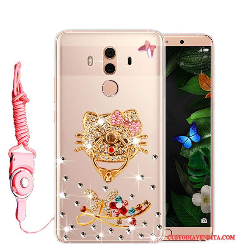 Custodia Huawei Mate 10 Pro Strass Telefono Rosa, Cover Huawei Mate 10 Pro Protezione Morbido Anti-caduta